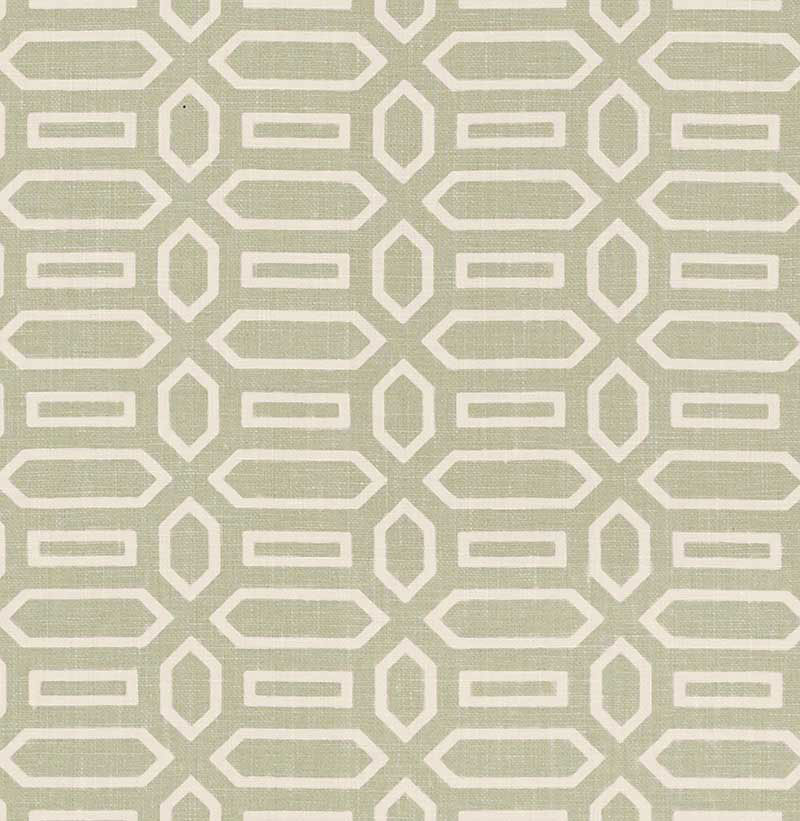 Schumacher Pavilion Sage Fabric - Eade's Wallpaper