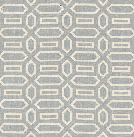 Schumacher Pavilion Orpington Blue Fabric - Eade's Wallpaper