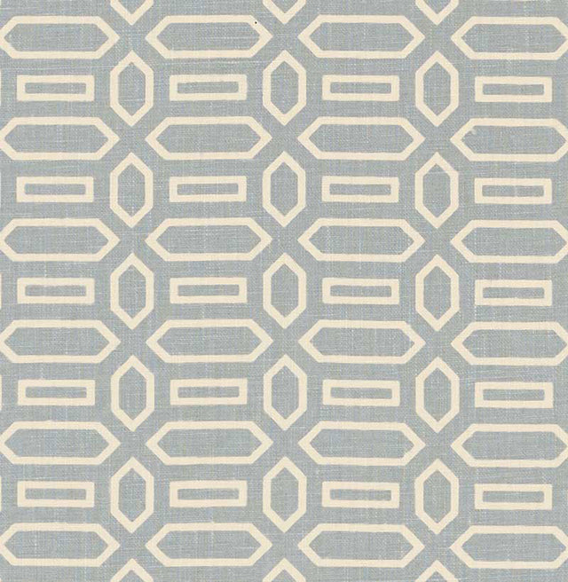 Schumacher Pavilion Orpington Blue Fabric - Eade's Wallpaper