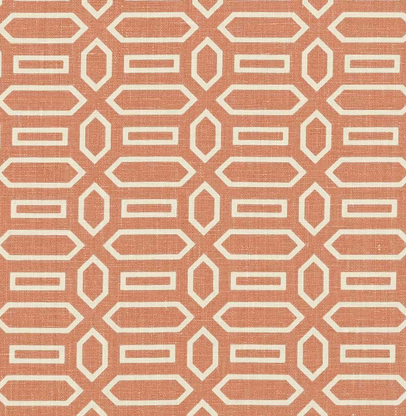 Schumacher Pavilion Burnt Orange Fabric - Eade's Wallpaper