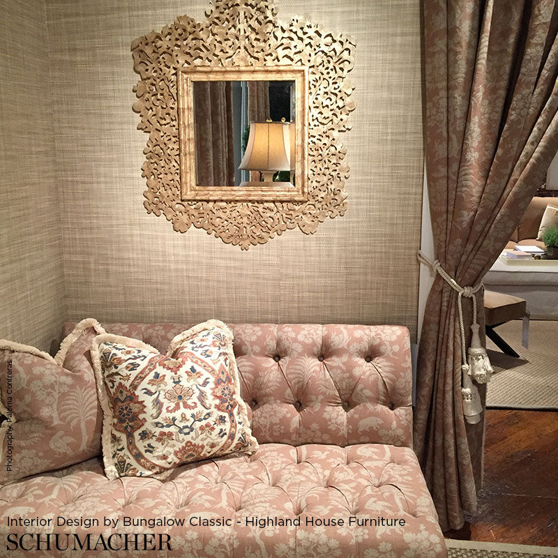 Schumacher Woodland Silhouette Rhubarb Fabric - Eade's Wallpaper