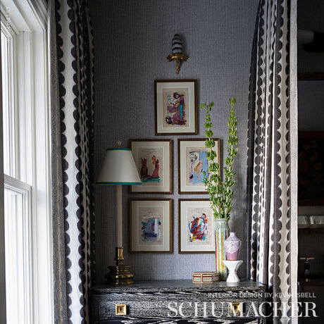 Schumacher Full Circle Faded Black Fabric