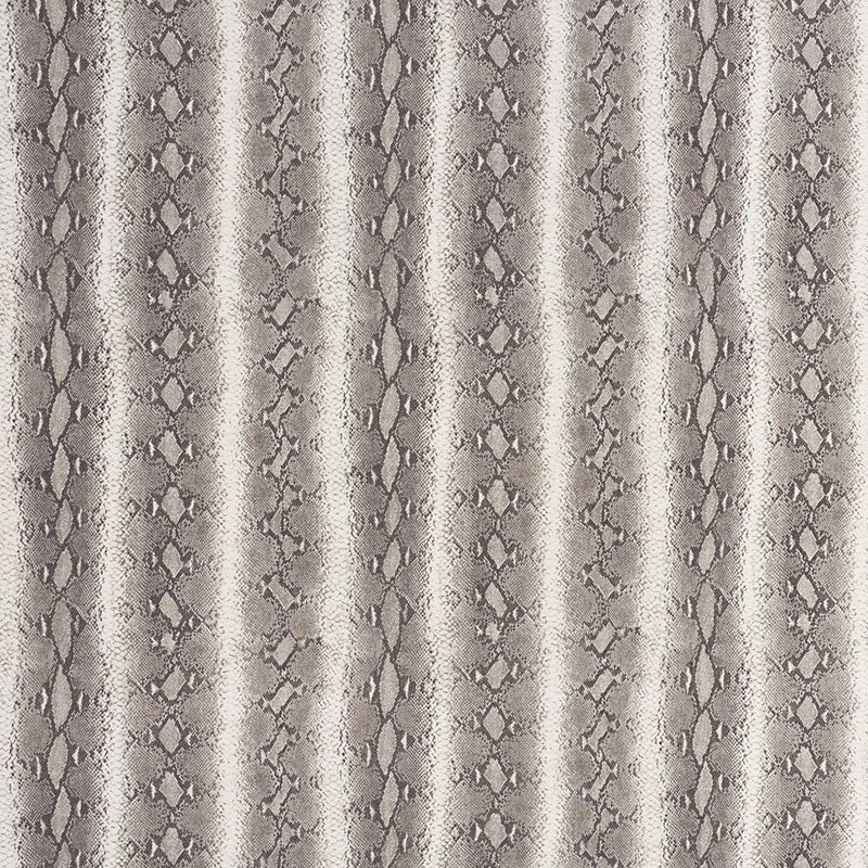 Schumacher Snake Rattle & Roll Linen Ash Fabric - Eade's Wallpaper