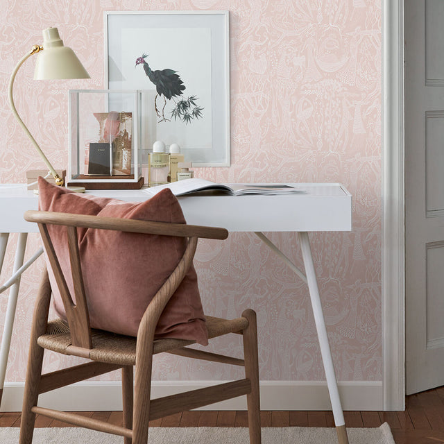 Schumacher 1764 POÃˆME D'AMOUR in BLUSH Wallpaper - BORÃ…STA