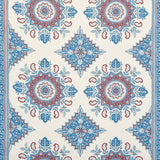 Schumacher Montecito Medallion Red Fabric - Eade's Wallpaper