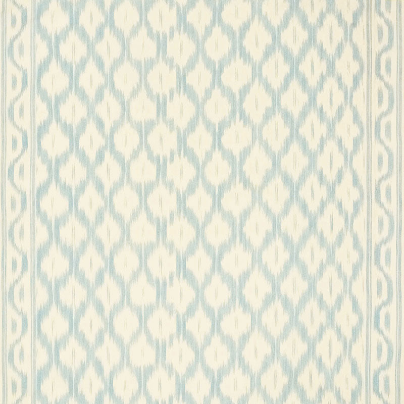 Schumacher Santa Monica Ikat China Blue Fabric - Eade's Wallpaper