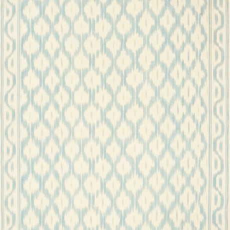 Schumacher Santa Monica Ikat China Blue Fabric - Eade's Wallpaper