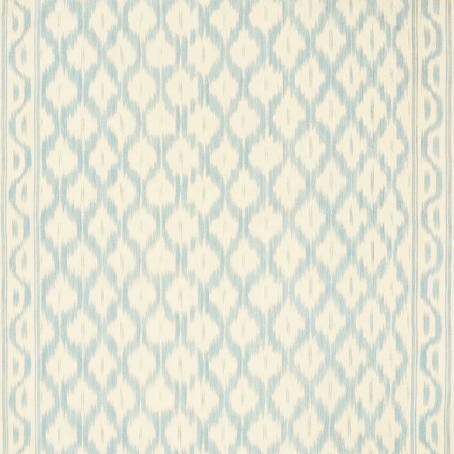 Schumacher Santa Monica Ikat China Blue Fabric - Eade's Wallpaper