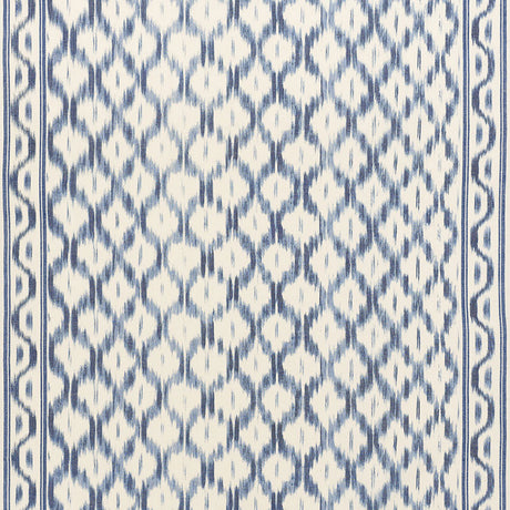 Schumacher Santa Monica Ikat Indigo Fabric - Eade's Wallpaper