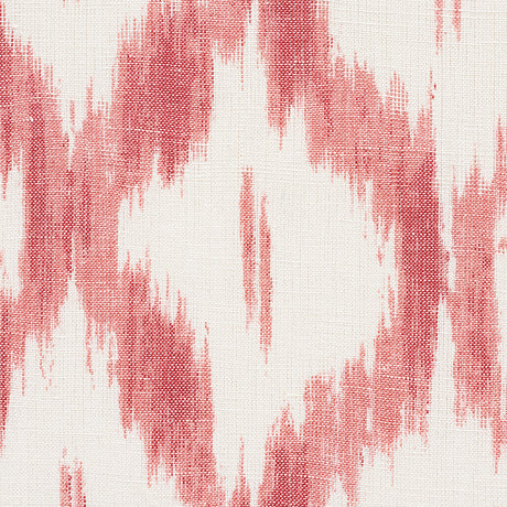 Schumacher Santa Monica Ikat Faded Red Fabric - Eade's Wallpaper