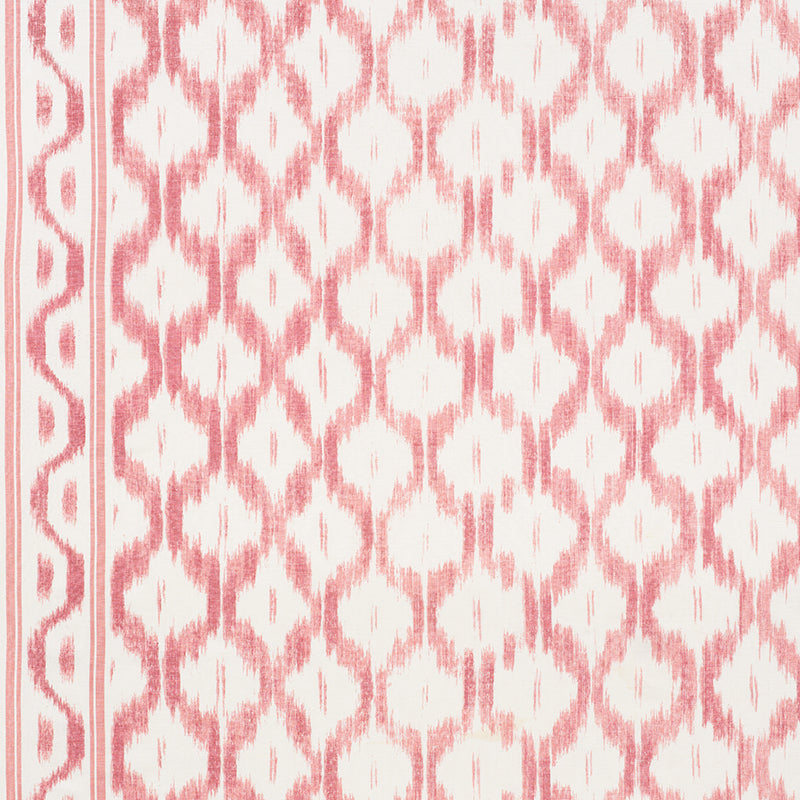 Schumacher Santa Monica Ikat Faded Red Fabric - Eade's Wallpaper