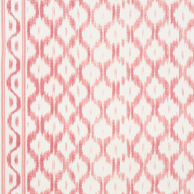 Schumacher Santa Monica Ikat Faded Red Fabric - Eade's Wallpaper