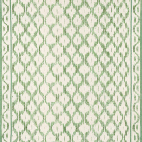 Schumacher Santa Monica Ikat Leaf Green Fabric - Eade's Wallpaper
