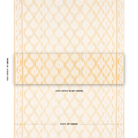 Schumacher Santa Monica Ikat Yellow Fabric - Eade's Wallpaper