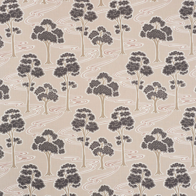 Schumacher Tree River Blush Fabric - Eade's Wallpaper