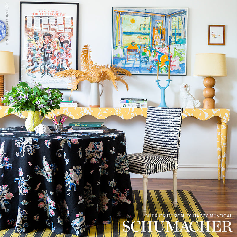 Schumacher Magical Menagerie Black Fabric - Eade's Wallpaper