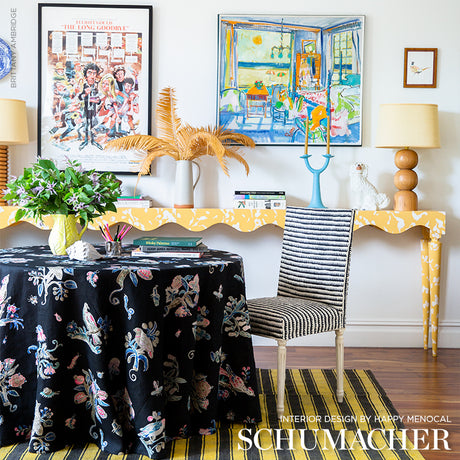 Schumacher Magical Menagerie Black Fabric - Eade's Wallpaper