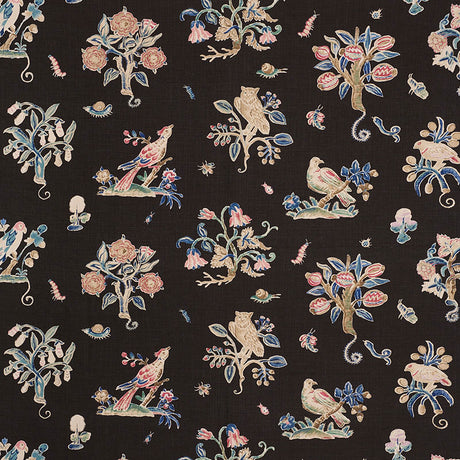 Schumacher Magical Menagerie Black Fabric - Eade's Wallpaper