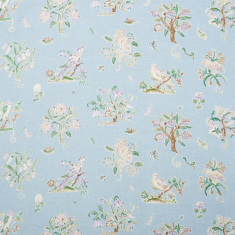 Schumacher Magical Menagerie Sky Fabric - Eade's Wallpaper