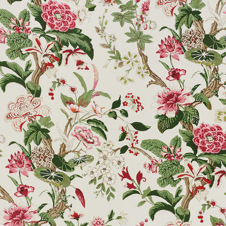 Schumacher Nymphaea Fuchsia Fabric - Eade's Wallpaper