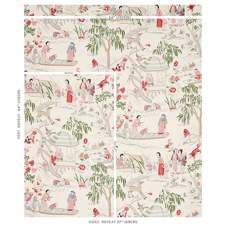 Schumacher Yangtze River Ivory Fabric - Eade's Wallpaper