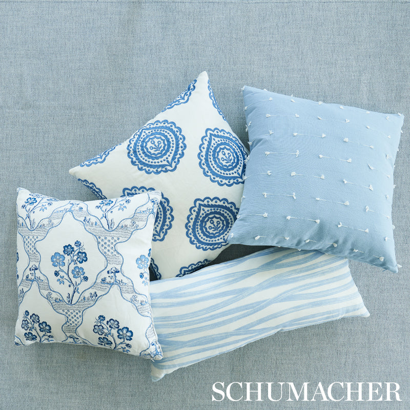 Schumacher Marella Delft Fabric - Eade's Wallpaper