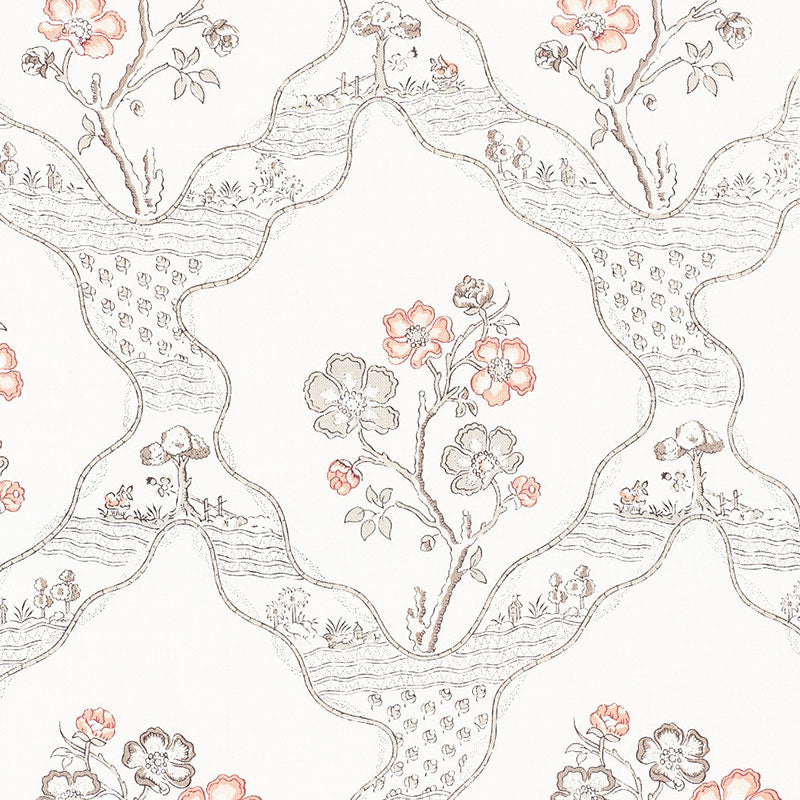 Schumacher Marella Rose Fabric - Eade's Wallpaper