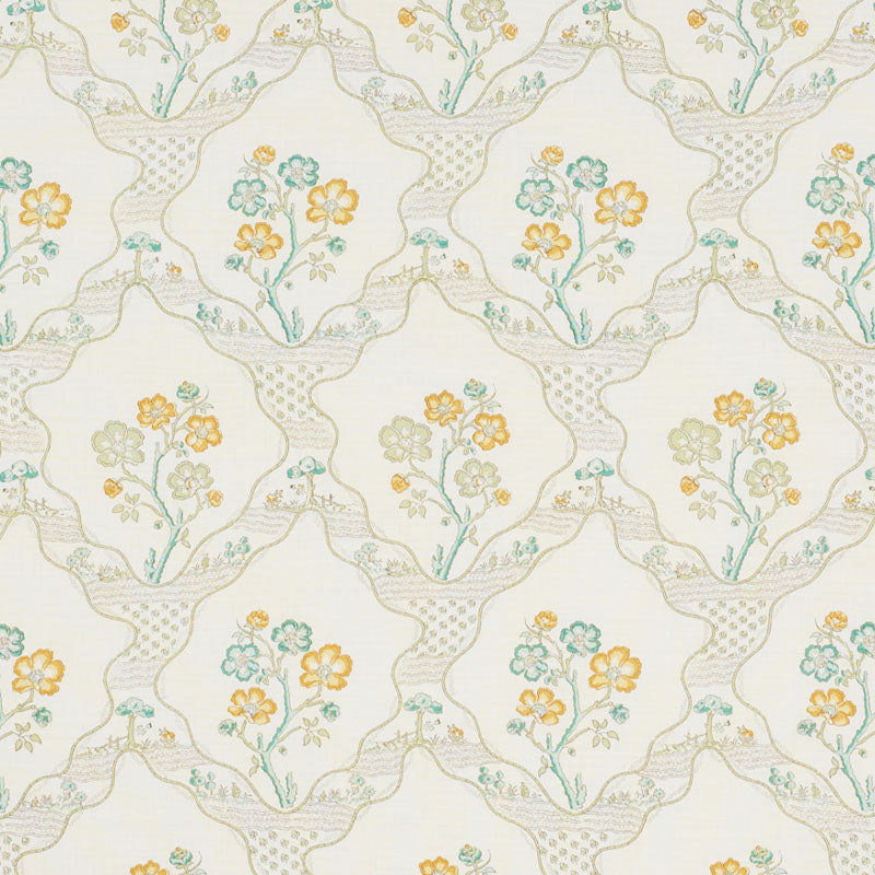 Schumacher Marella Leaf Fabric - Eade's Wallpaper