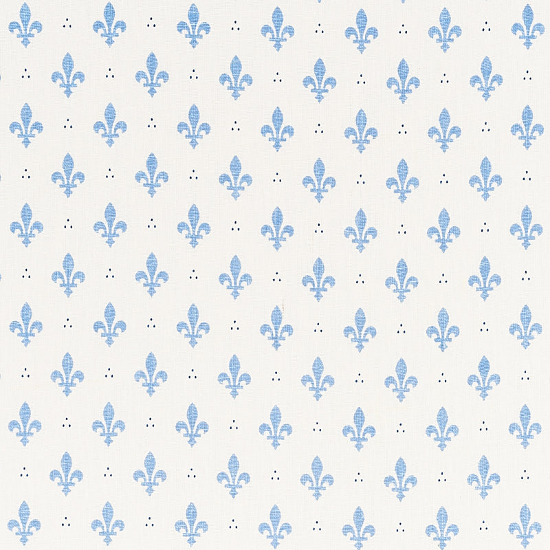 Schumacher Fleur De Lis Blue Fabric