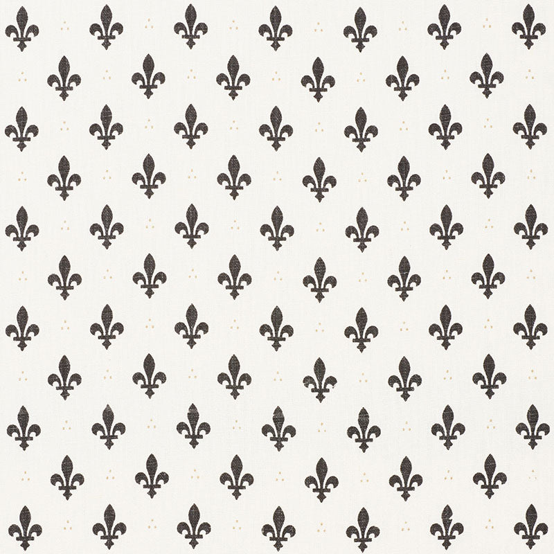 Schumacher Fleur De Lis Charcoal Fabric