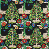 Schumacher Fantasy Forest Black & Multi Fabric