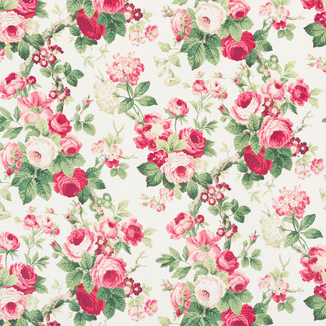 Schumacher Nancy Floral Rose Fabric - Eade's Wallpaper