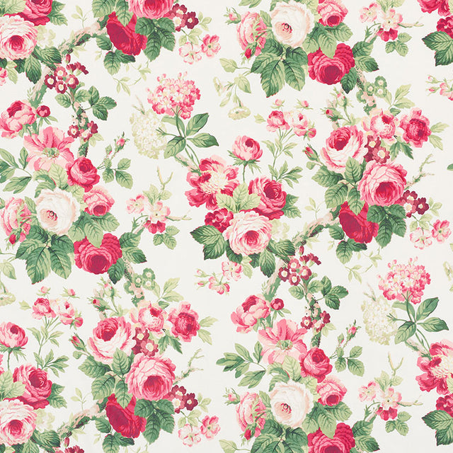 Schumacher Nancy Floral Rose Fabric - Eade's Wallpaper