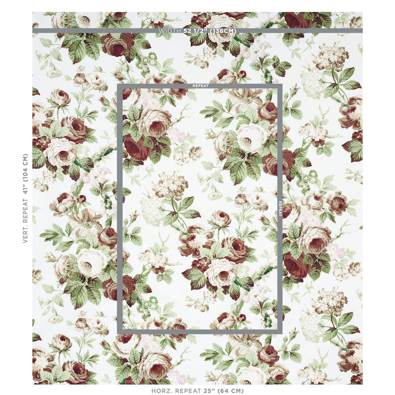 Schumacher Nancy Floral Grisaille Fabric - Eade's Wallpaper