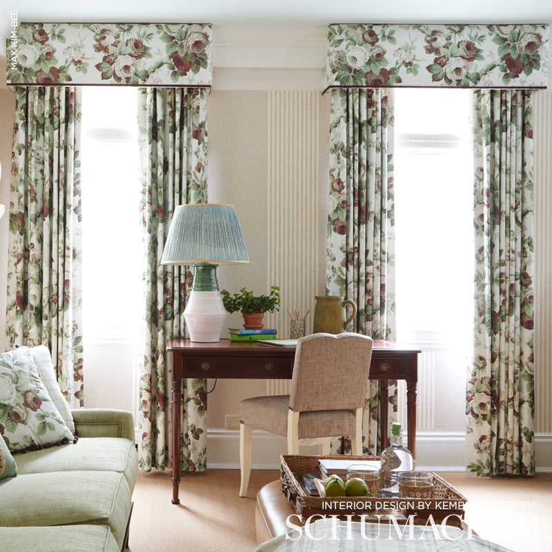Schumacher Nancy Floral Grisaille Fabric - Eade's Wallpaper