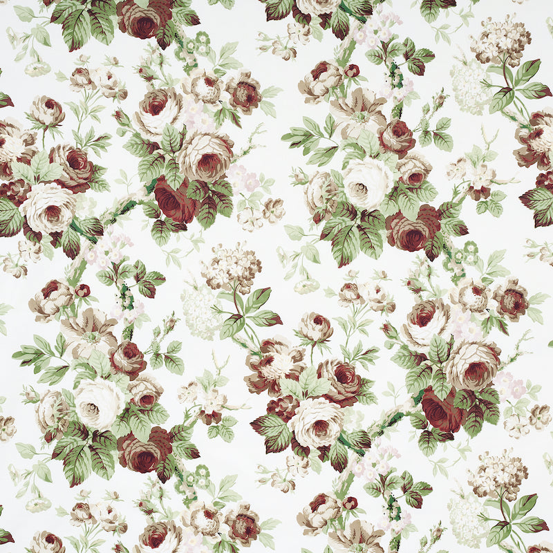 Schumacher Nancy Floral Grisaille Fabric - Eade's Wallpaper