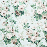 Schumacher Nancy Floral Seafoam Fabric - Eade's Wallpaper