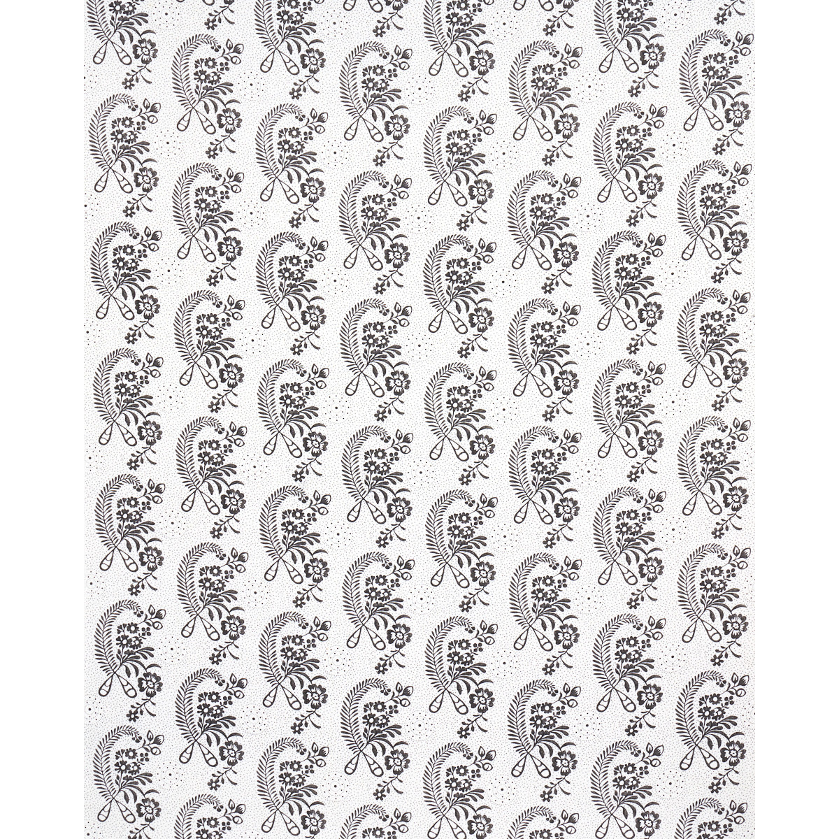 Schumacher Millicent Blackwork Fabric - Eade's Wallpaper