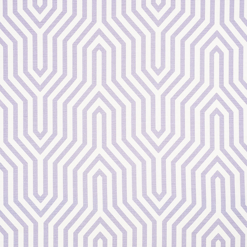 Schumacher Vanderbilt Print Lavender Fabric - Eade's Wallpaper