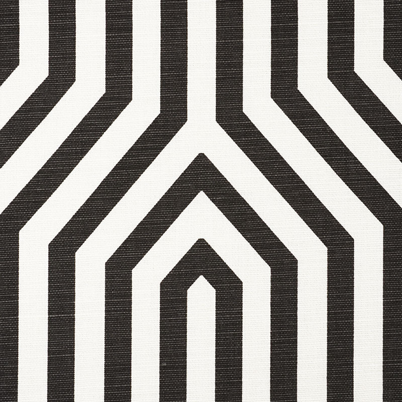 Schumacher Vanderbilt Print Noir Fabric - Eade's Wallpaper