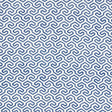 Schumacher Ming Fret Print Blue Fabric - Eade's Wallpaper