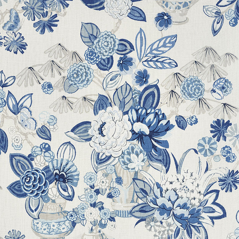 Schumacher Bouquet Chinois Porcelain Fabric