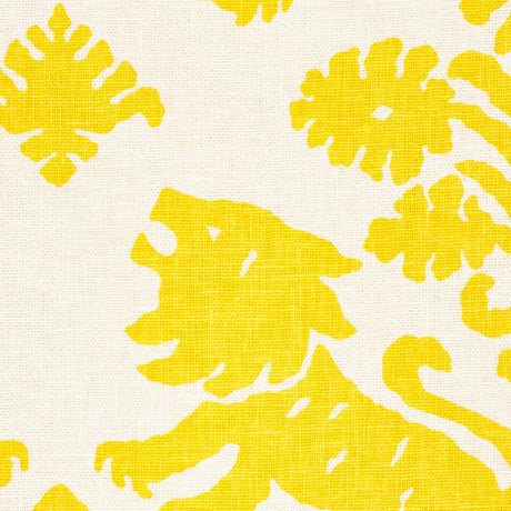Schumacher Regalia Yellow Fabric - Eade's Wallpaper