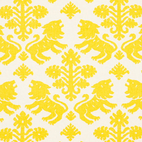 Schumacher Regalia Yellow Fabric - Eade's Wallpaper