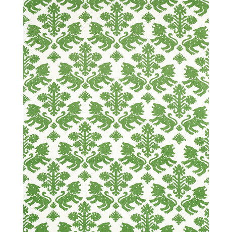 Schumacher Regalia Green Fabric - Eade's Wallpaper