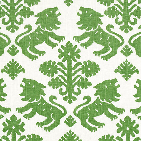 Schumacher Regalia Green Fabric - Eade's Wallpaper