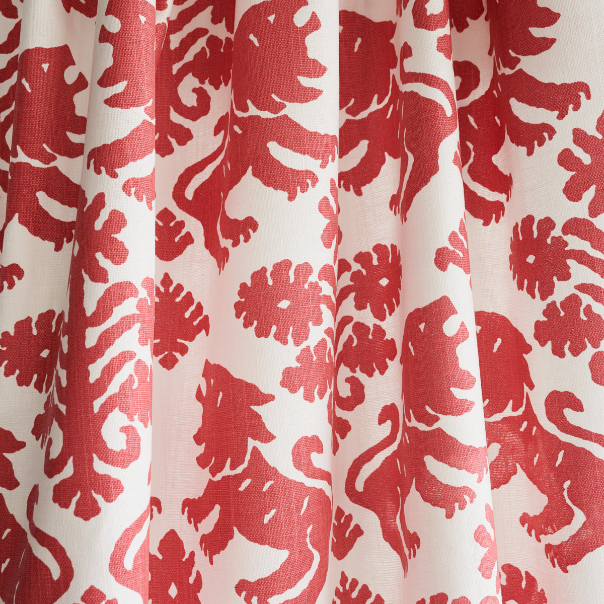 Schumacher Regalia Red Fabric - Eade's Wallpaper