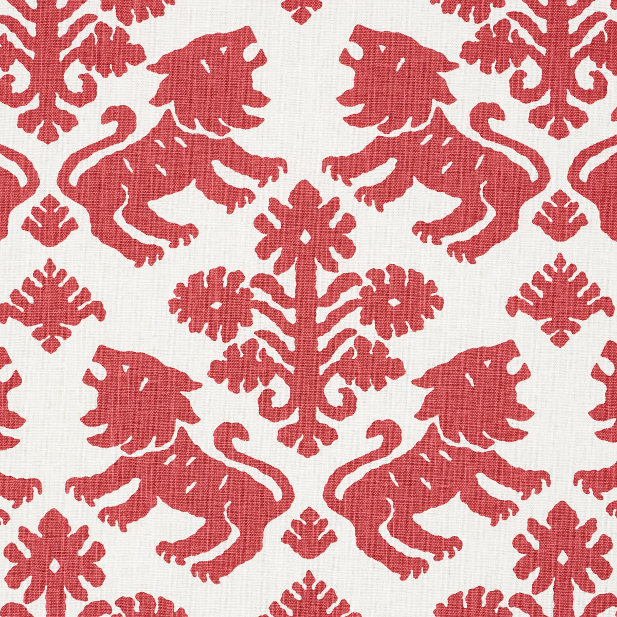 Schumacher Regalia Red Fabric - Eade's Wallpaper