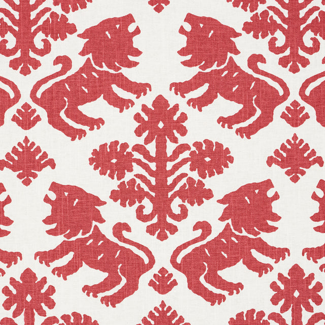 Schumacher Regalia Red Fabric - Eade's Wallpaper