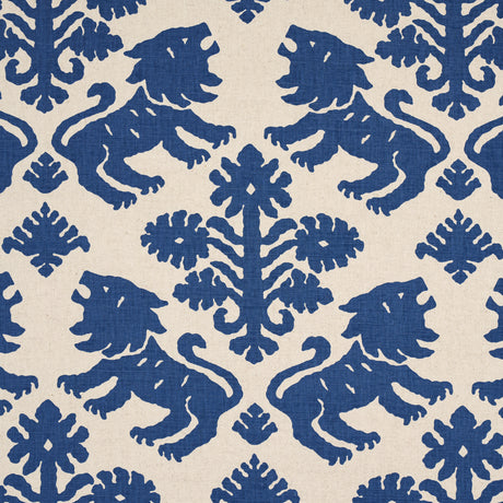 Schumacher Regalia Navy Fabric - Eade's Wallpaper